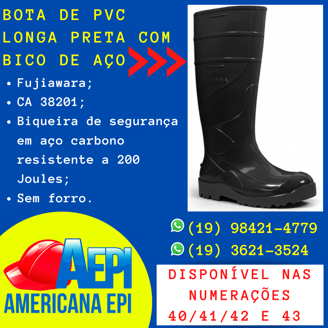 bota pvc bico de aço